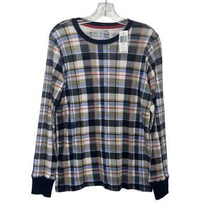 Vera Bradley Long Sleeved Sleep Shirt Womens Medium Blue Brown New Plaid